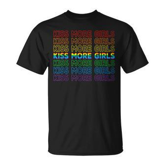 Gay Lesbian Pride Lgbt Lovers Feminist Kiss More Girls T-Shirt - Monsterry UK