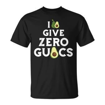 I Give Zero Guacs Avocado Fruit Guacamole Vegan Food T-Shirt - Monsterry AU