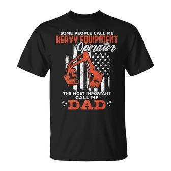 Heavy Equipment Operator Dad Usa Flag Patriotic T-Shirt | Mazezy