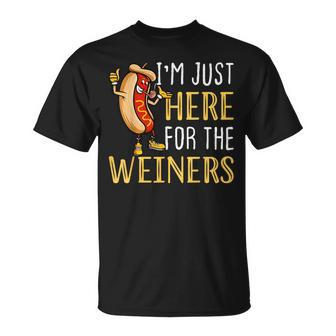 Hot Dog I'm Just Here For The Wieners Sausage T-Shirt - Monsterry DE