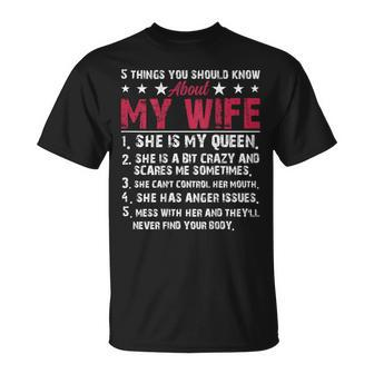 Husband 5 Things You Should Know About My Wife T-Shirt - Thegiftio