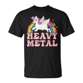 Ironic Cool Unicorn Heavy Metal Music Festival T-Shirt - Seseable
