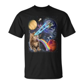 Laser Cat Cute Space Cat Kitten Laser Eyes T-Shirt - Monsterry DE