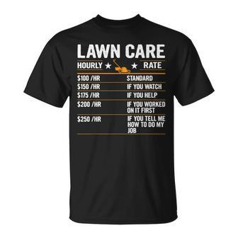 Lawn Care Hourly Rate Labor Rates Co-Workers T-Shirt - Monsterry AU