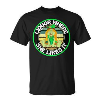 Liquor Where She Likes It Green Troll Lady T-Shirt - Monsterry AU