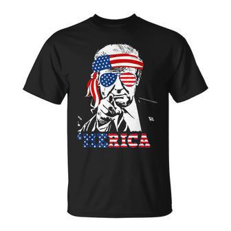'Merica Trump 4Th Of July Us American Flag Women T-Shirt - Monsterry