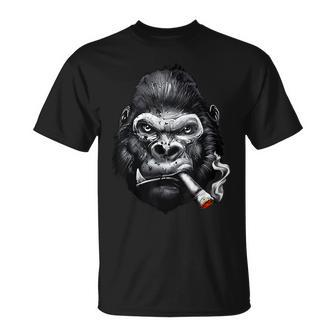 Monkey Cigar Gorilla Smoking Cigarette T-Shirt - Monsterry AU