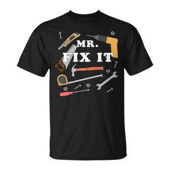 Mr Fix It Carpenter Woodworker Tools T-Shirt | Mazezy UK
