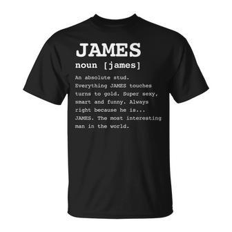 Name Definition James For Jim T-Shirt - Monsterry