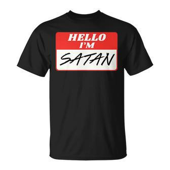 Name Tag Hello I Am Satanic Gothic Soft Grunge T-Shirt - Seseable