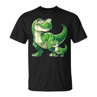 Papasaurus T-Rex With Sunglasses Father's Day T-Shirt - Monsterry DE