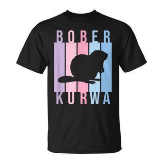 Pastel Bober Bóbr Kurwa Polish Internet Meme Beaver T-Shirt - Seseable