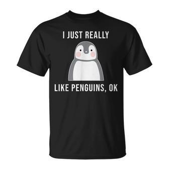 Penguin Cute Just Really Like Penguins T-Shirt - Thegiftio UK