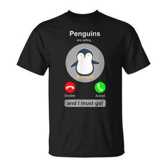 Penguin Phone Screen Penguin Calling Penguins T-Shirt - Seseable
