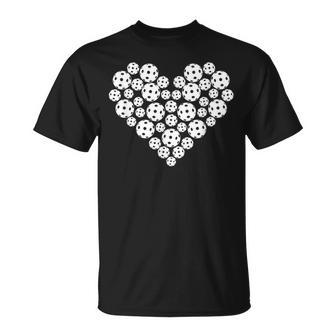 Pickleball Love Heart Shape Valentine T-Shirt - Monsterry AU