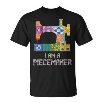 I Am A Piecemaker Girl Quilting Sewing Sayings Crochet T-Shirt - Monsterry