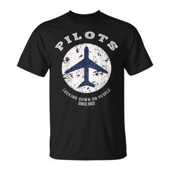 Pilot Quote Retro Airplane Vintage Aircraft Aviators T-Shirt | Mazezy