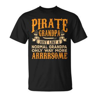 Pirate Grandpa Jolly Roger Freebooter T-Shirt - Thegiftio UK