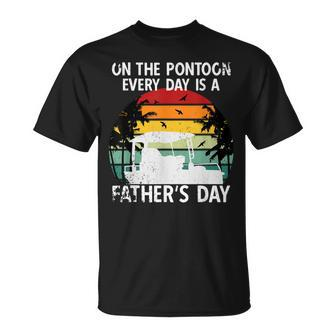 Pontoon Father's Day Vintage Sunset Boat Captain T-Shirt - Thegiftio UK