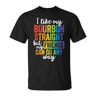 Pride Lgbt Ally Bourbon Straight Friends T-Shirt - Monsterry UK