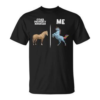 Property Manager Unicorn Real Estate Management T-Shirt - Monsterry