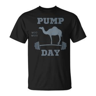 Pump Day Workout Fitness Bodybuilder Camel Weight Hump T-Shirt - Monsterry