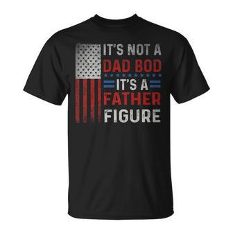 Quotes Fathers Day Dad Bod Father 4Th Of July Usa Flag T-Shirt - Seseable