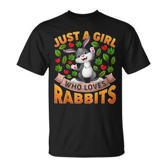 Rabbit Animal Lover Just A Girl Who Loves Rabbits T-Shirt - Thegiftio UK
