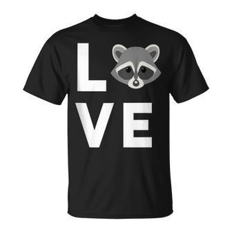 Raccoon Face Animal Lover Cute I Love Raccoons T-Shirt - Monsterry UK