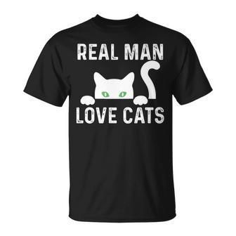 Real Love Cats Cat Dad Father's Day T-Shirt - Thegiftio UK