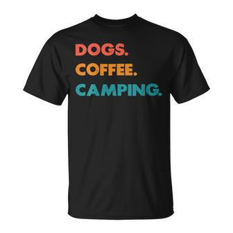 Retro Dogs Coffee & Camping Campers Lover Father’S Day T-Shirt - Thegiftio UK