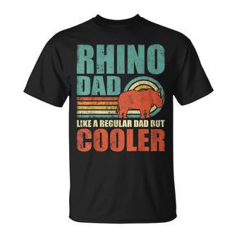 Rhino Dad Like A Regular Dad But Cooler Father's Day T-Shirt - Monsterry