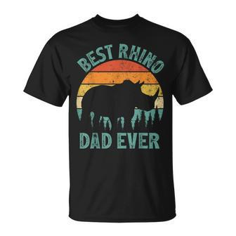 Rhino Vintage Best Rhino Dad Ever Father's Day T-Shirt - Monsterry AU