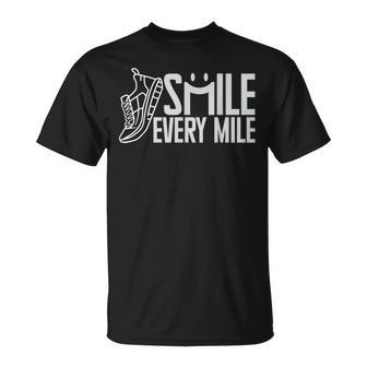 Running Runner Smile Every Mile Cool Graphic & Saying T-Shirt - Thegiftio UK
