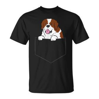 Saint Bernard In Pocket Dog In A Pocket Saint Bernard T-Shirt - Monsterry