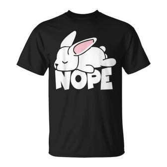 Saying Lazy Nope Rabbit Bunny T-Shirt - Thegiftio UK