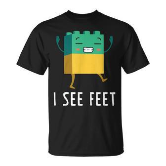 See Feet Big Building Blocks Master Builder Engineer T-Shirt - Monsterry