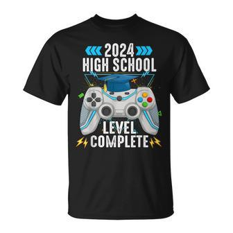 Senior Gamer 2024 High School Level Complete 2024 Grad T-Shirt - Thegiftio UK