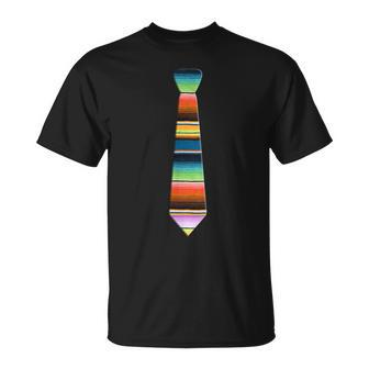 Serape Necktie Cinco De Mayo Fiesta Colorful Faux Tie T-Shirt - Monsterry UK