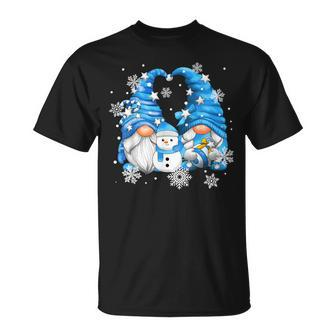 Snowman Gnomies With Snowflakes Cute Winter Gnome T-Shirt - Thegiftio UK