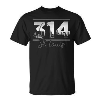 St Louis 314 Area Code Skyline Missouri Vintage T-Shirt - Seseable