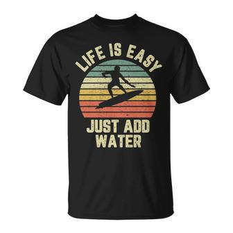 Surfing Life Is Easy Just Add Water Cool Surfer T-Shirt | Mazezy
