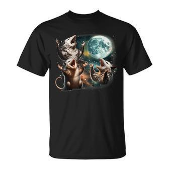 Three Opossum Moon 3 Possum Full Weird Magic Meme T-Shirt | Mazezy DE