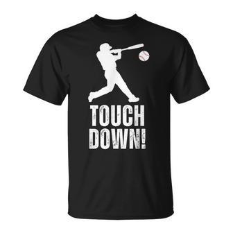 Touchdown Baseball Sports Vintage Baseball Player T-Shirt - Monsterry