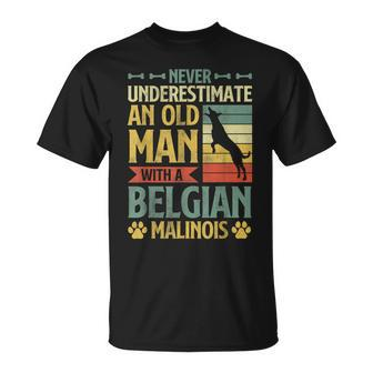 Never Underestimate An Old Man With A Belgian Malinois T-Shirt | Mazezy