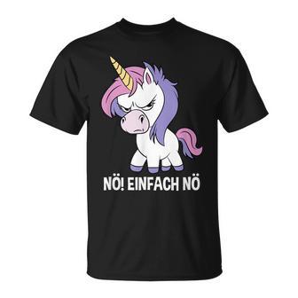 Unicorn Nö Einfach Nö Slogan T-Shirt - Seseable