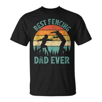 Vintage Best Fencing Dad Ever Father's Day T-Shirt - Monsterry