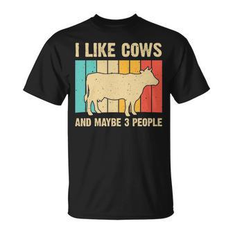 Vintage Cow Cow Farmer Men Women Cattle Lover T-Shirt | Mazezy