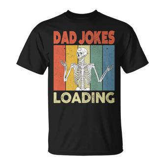 Vintage Skeleton Dad Jokes Loading Fathers Day Grandpa T-Shirt - Thegiftio UK