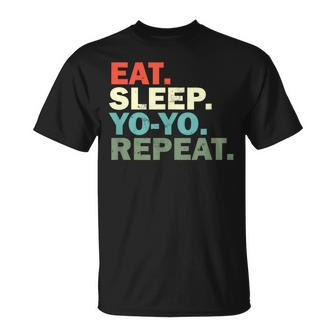 Yo-Yo Lover Eat Sleep Yo-Yo Repeat T-Shirt - Monsterry